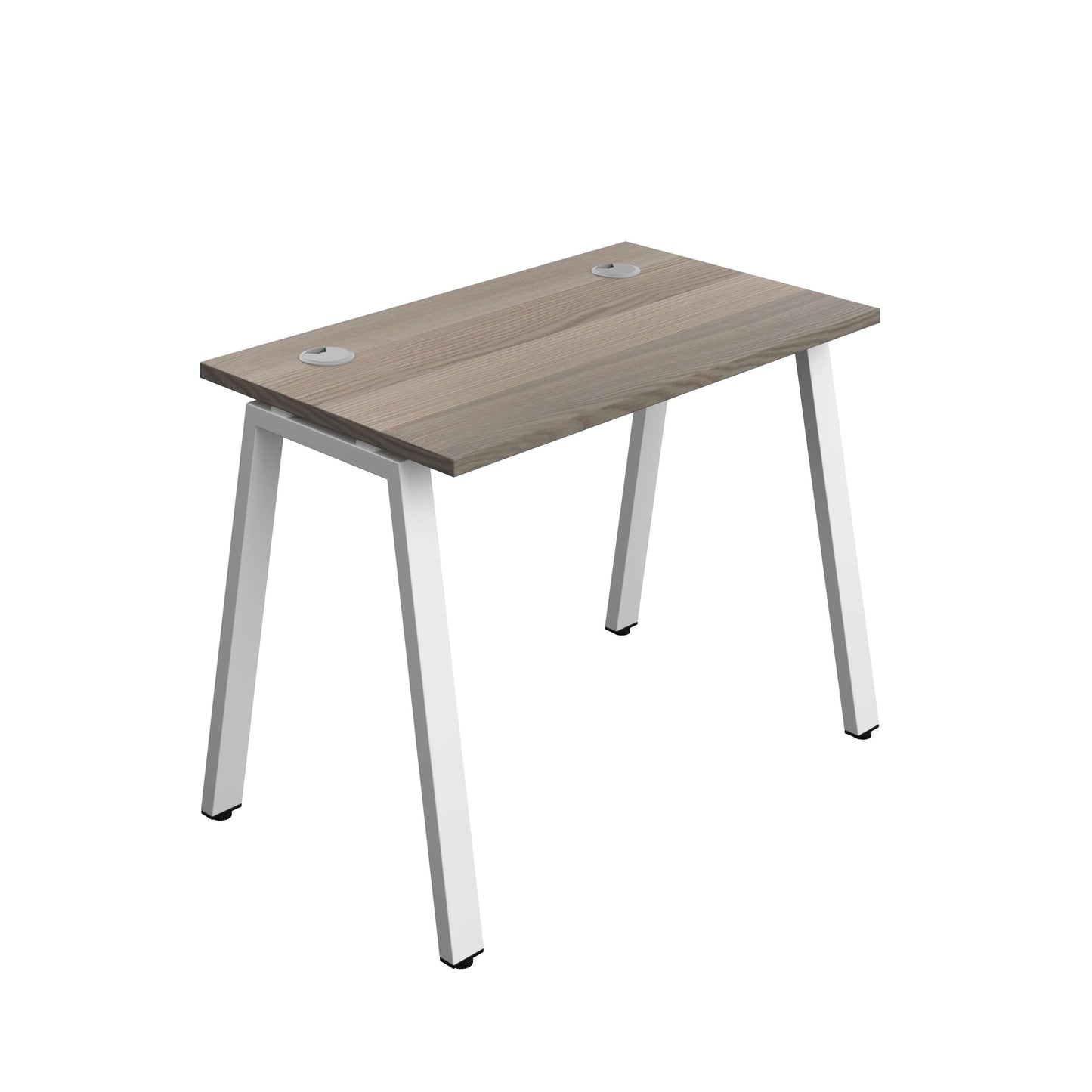 Synergy Bench with Cable Ports: 1 Person (FSC) : A-Frame Leg : 1000 | 700 | Grey Oak/White