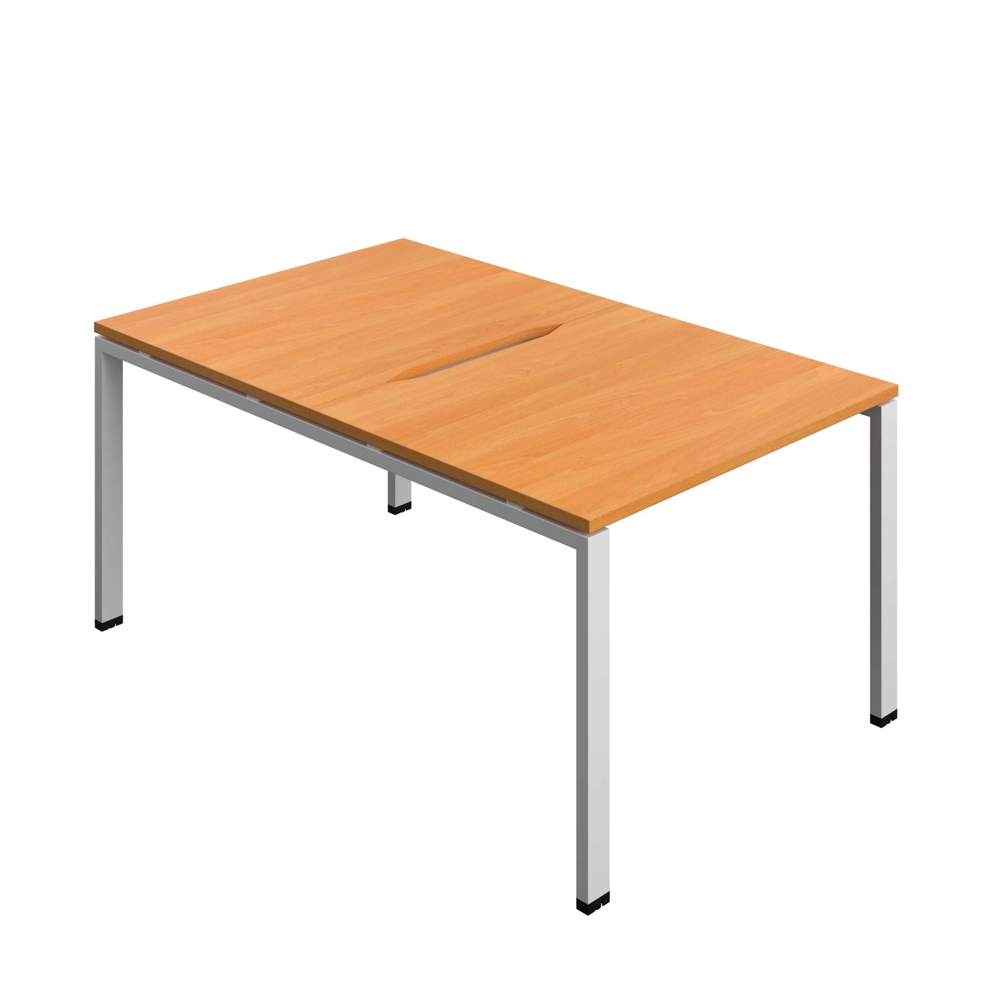 Synergy Bench with Cut Out: 2 Person (FSC) : Goal Post Leg : 1000 | 800 | Beech/Silver