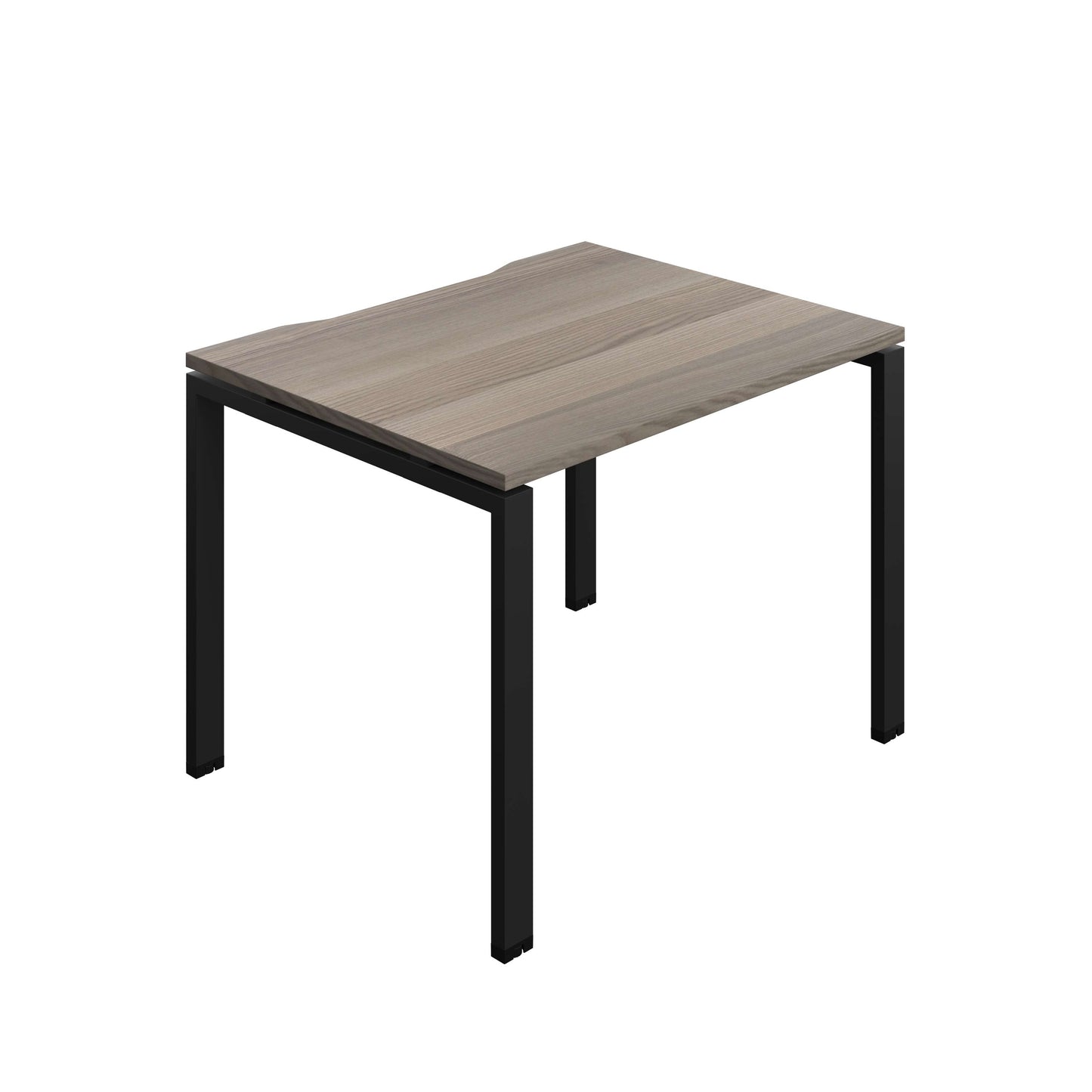 Synergy Bench with Cut Out: 1 Person (FSC) : Goal Post Leg : 1000 | 800 | Grey Oak/Black