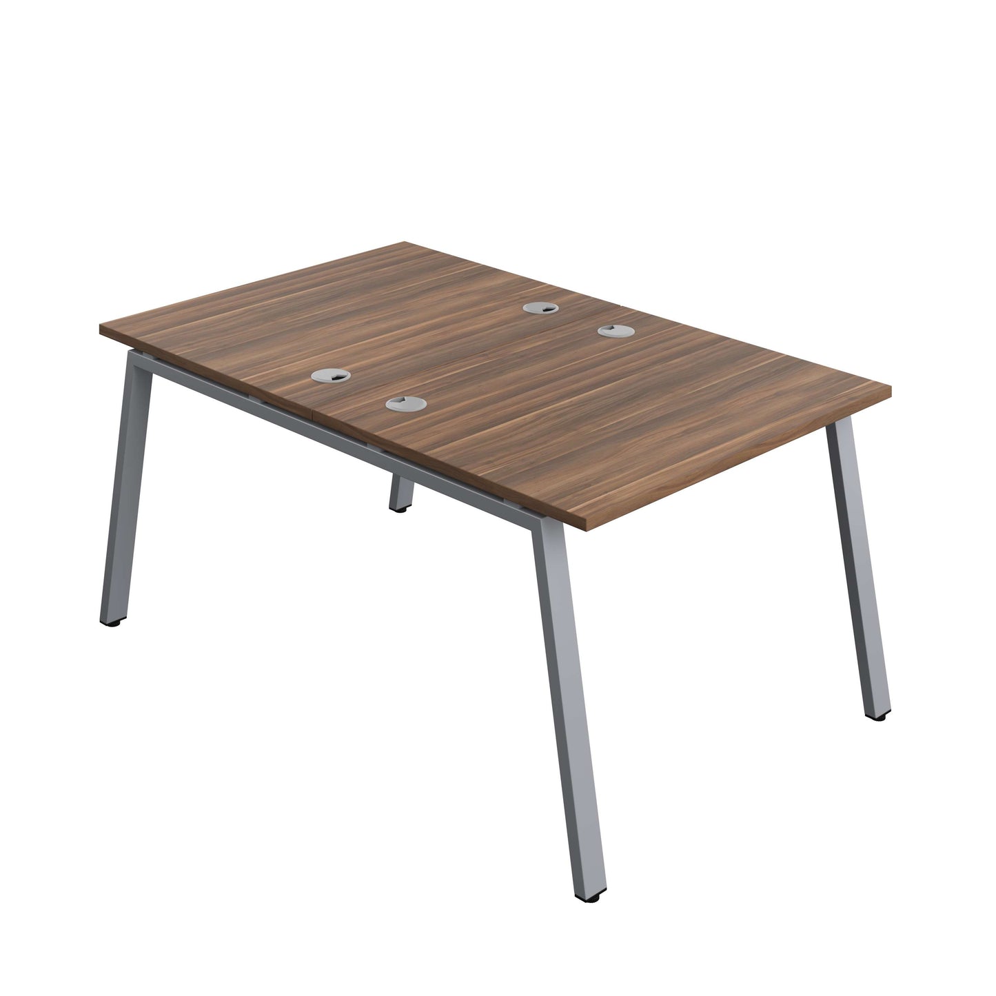 Synergy Bench with Cable Ports: 2 Person (FSC) : A-Frame Leg : 1000 | 800 | Dark Walnut/Silver