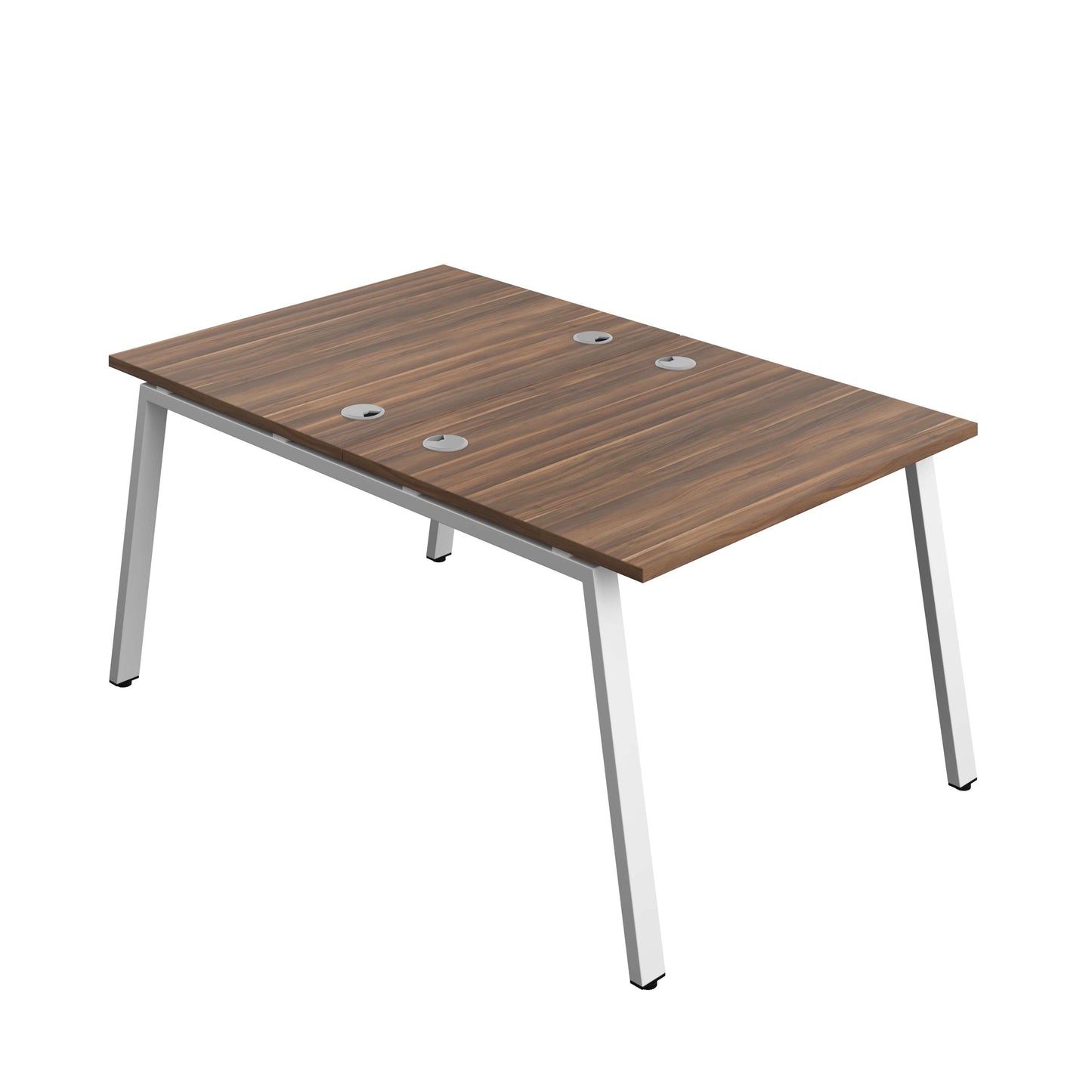 Synergy Bench with Cable Ports: 2 Person (FSC) : A-Frame Leg : 1000 | 800 | Dark Walnut/White