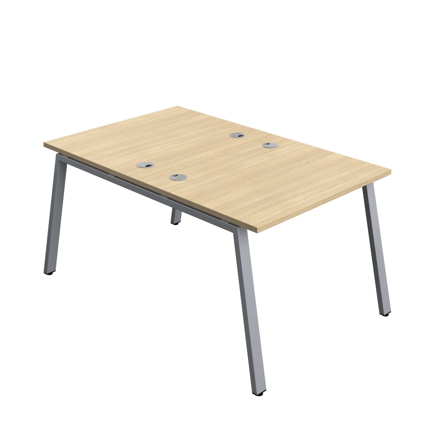Synergy Bench with Cable Ports: 2 Person (FSC) : A-Frame Leg : 1000 | 800 | Nova Oak/Silver