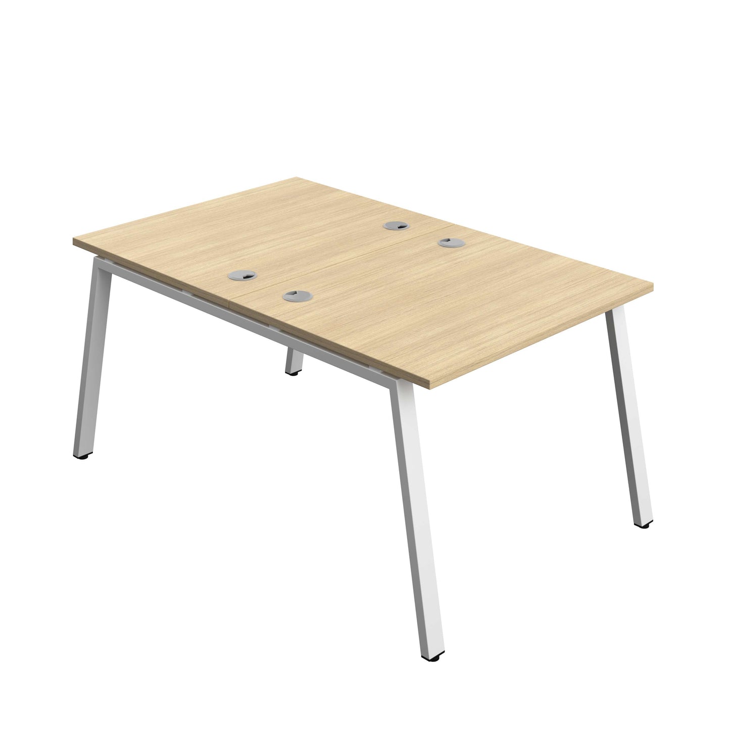 Synergy Bench with Cable Ports: 2 Person (FSC) : A-Frame Leg : 1000 | 800 | Nova Oak/White