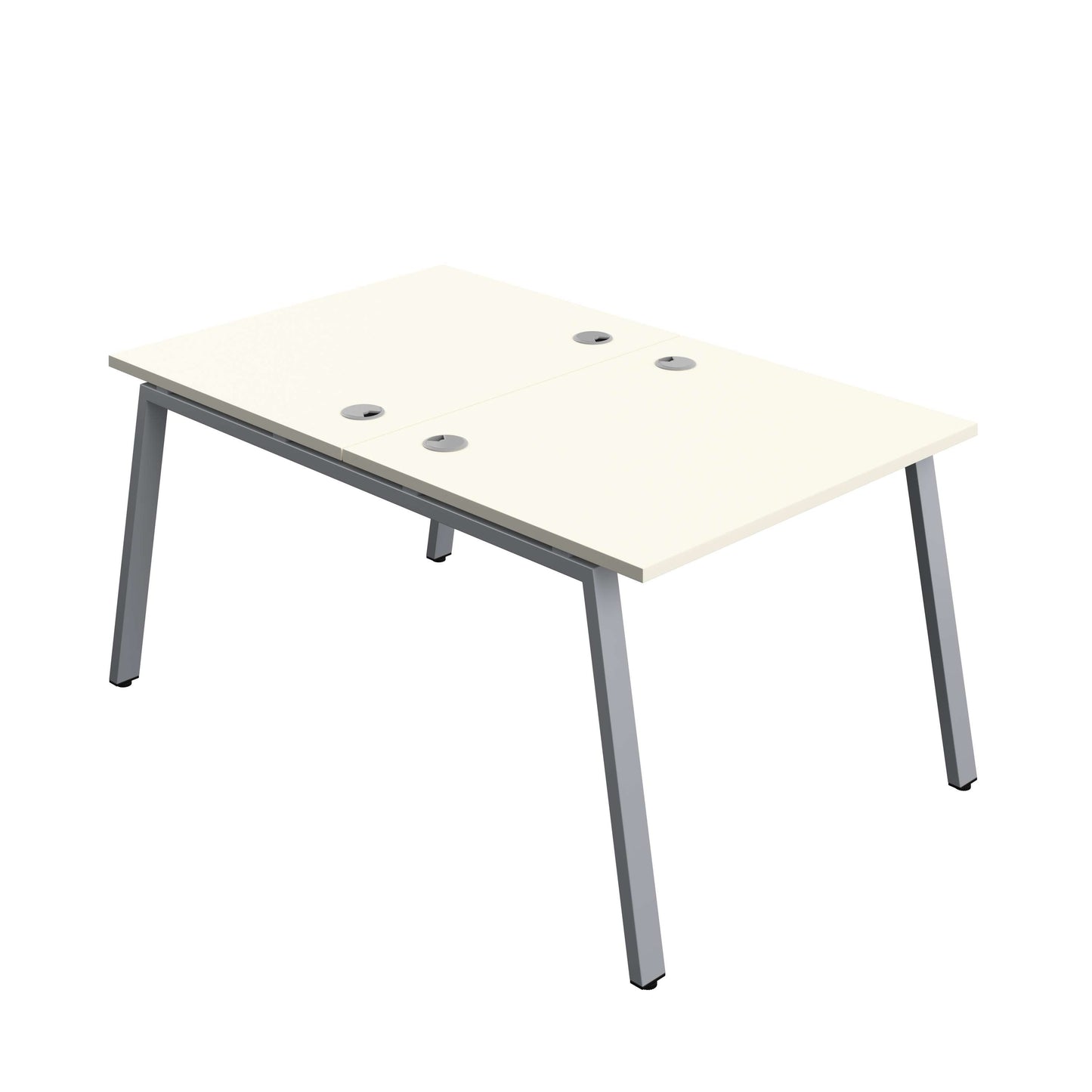 Synergy Bench with Cable Ports: 2 Person (FSC) : A-Frame Leg : 1000 | 800 | White/Silver