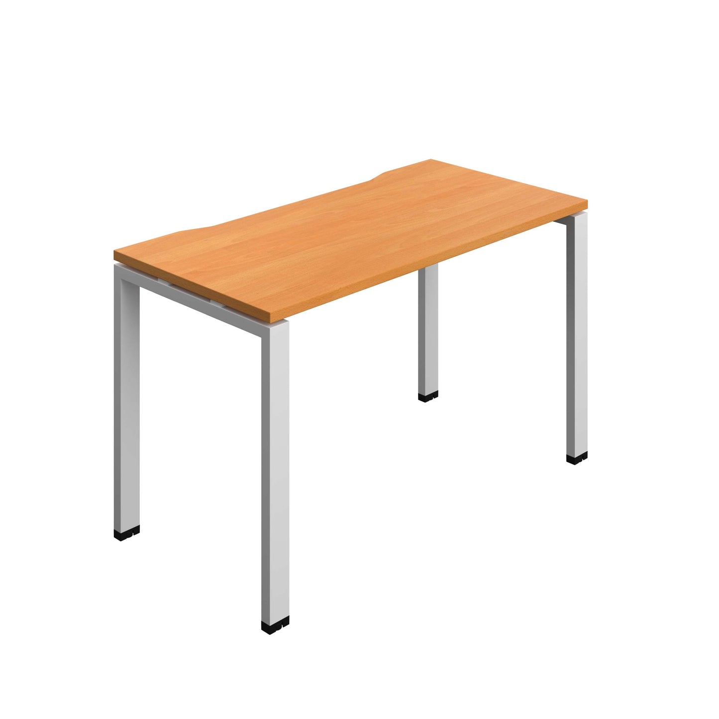 Synergy Bench with Cut Out: 1 Person (FSC) : Goal Post Leg : 1200 | 600 | Beech/Silver