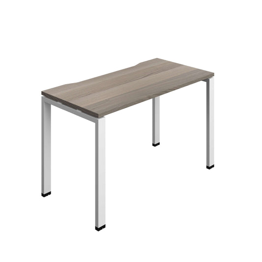 Synergy Bench with Cut Out: 1 Person (FSC) : Goal Post Leg : 1200 | 600 | Grey Oak/White