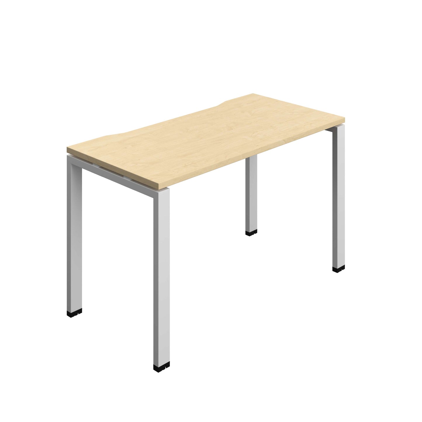 Synergy Bench with Cut Out: 1 Person (FSC) : Goal Post Leg : 1200 | 600 | Maple/Silver