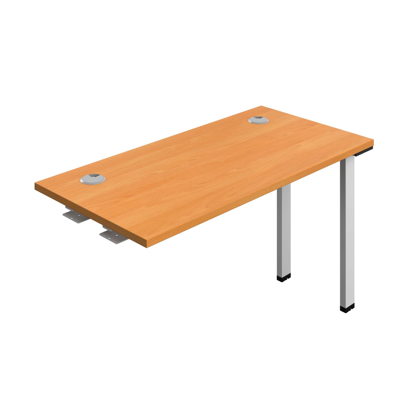 Synergy Bench Extension with Cable Ports: 1 Person (FSC) : 1200 | 600 | Beech/Silver