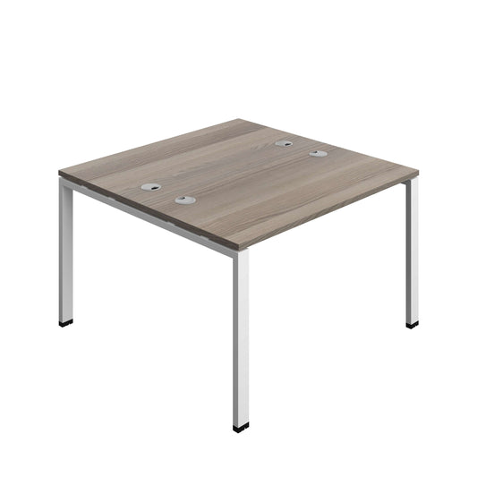 Synergy Bench with Cable Ports: 2 Person (FSC) : Goal Post Leg : 1200 | 600 | Grey Oak/White