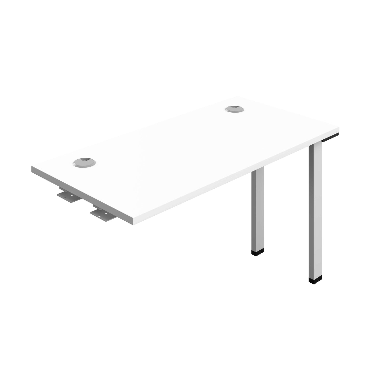 Synergy Bench Extension with Cable Ports: 1 Person (FSC) : 1200 | 600 | White/Silver