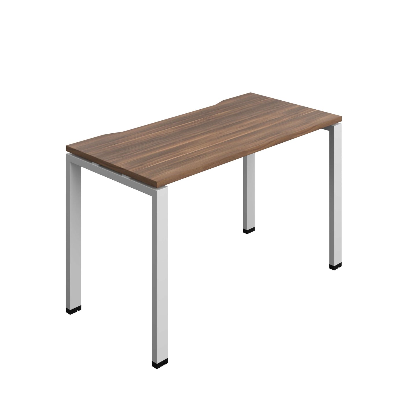 Synergy Bench with Cut Out: 1 Person (FSC) : Goal Post Leg : 1200 | 700 | Dark Walnut/Silver