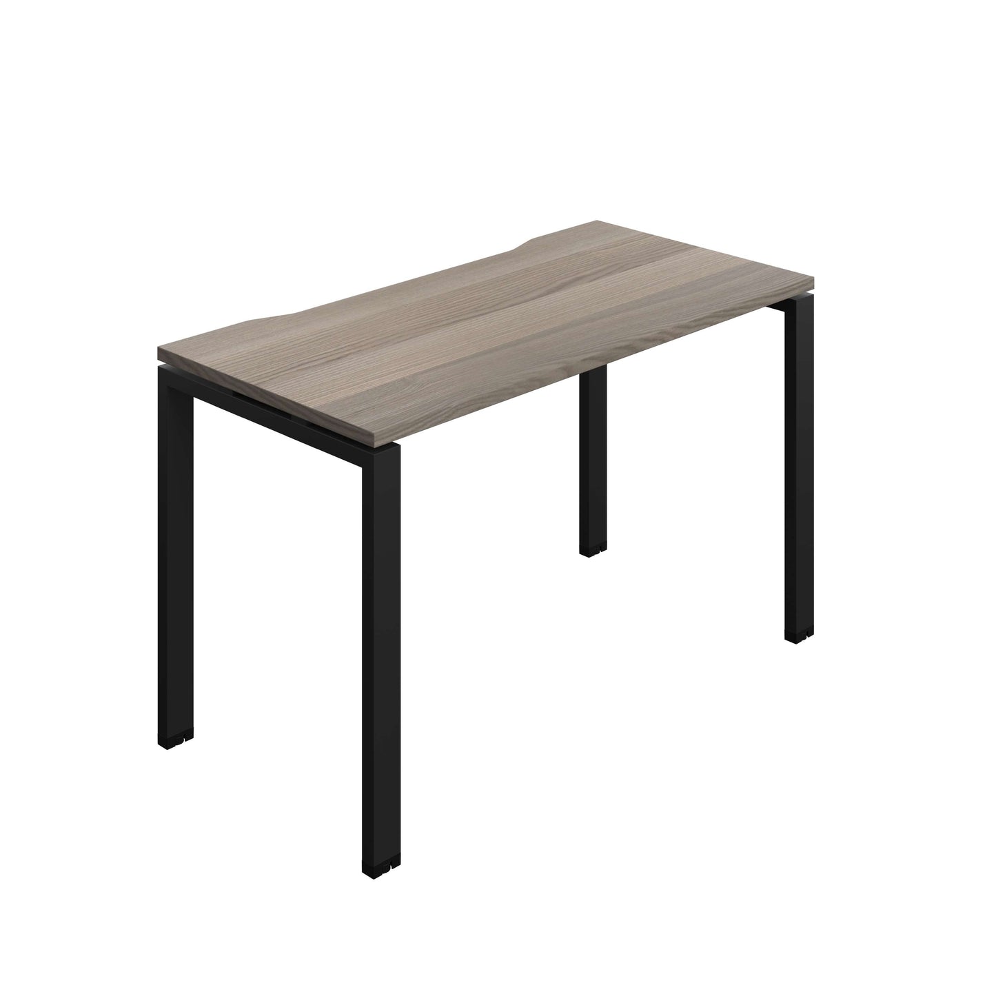 Synergy Bench with Cut Out: 1 Person (FSC) : Goal Post Leg : 1200 | 700 | Grey Oak/Black