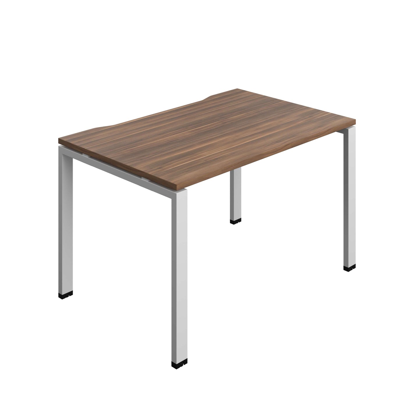 Synergy Bench with Cut Out: 1 Person (FSC) : Goal Post Leg : 1200 | 800 | Dark Walnut/Silver