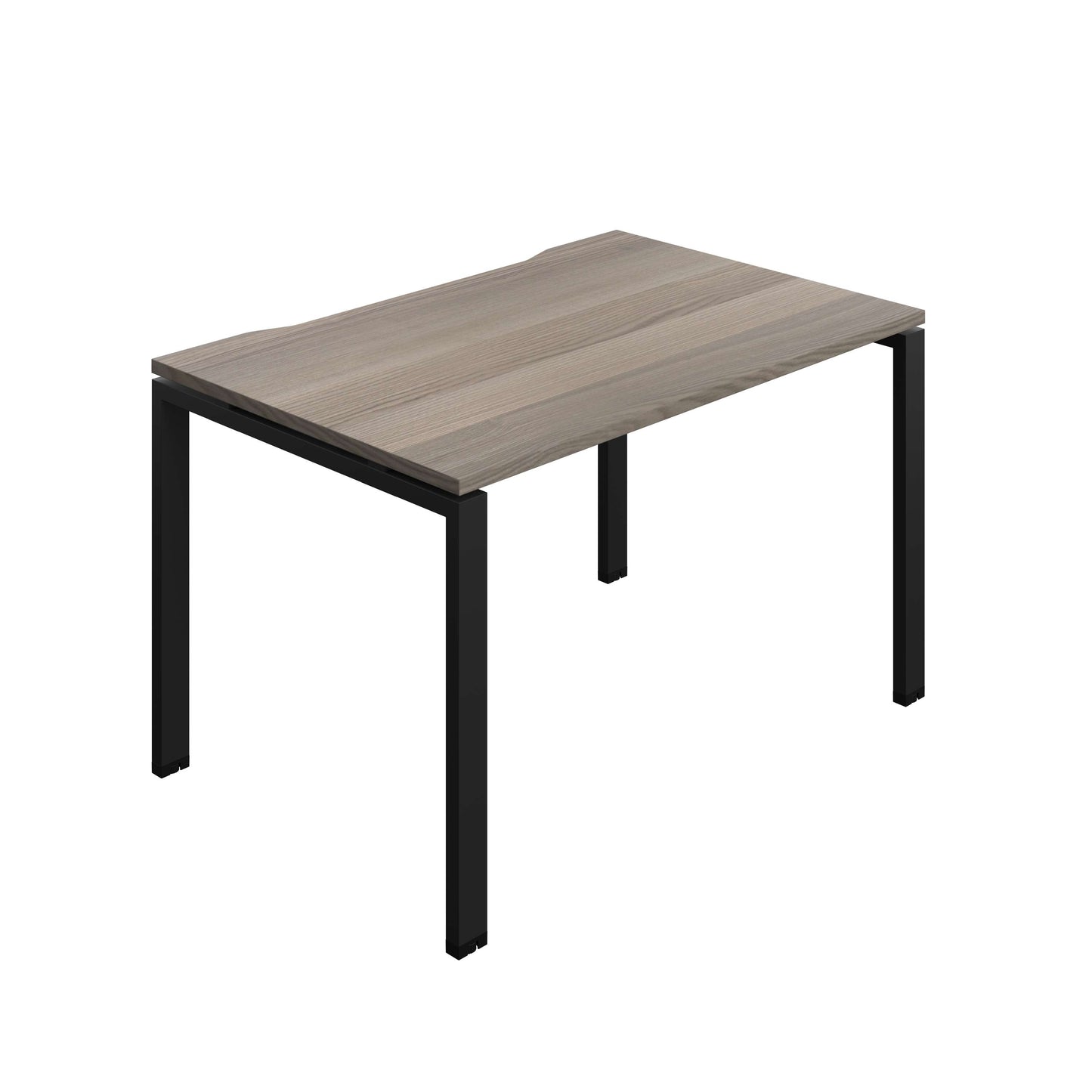 Synergy Bench with Cut Out: 1 Person (FSC) : Goal Post Leg : 1200 | 800 | Grey Oak/Black