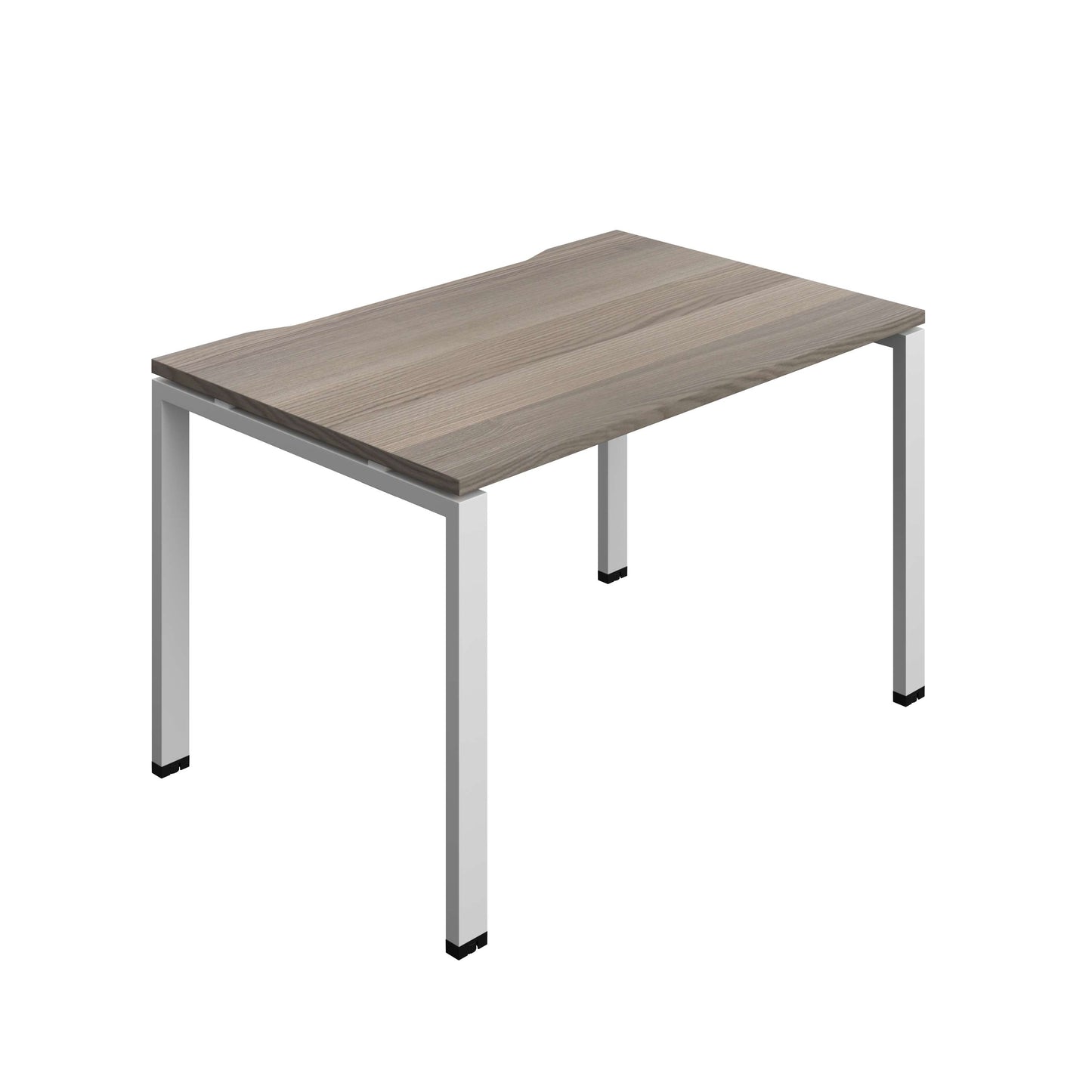 Synergy Bench with Cut Out: 1 Person (FSC) : Goal Post Leg : 1200 | 800 | Grey Oak/Silver