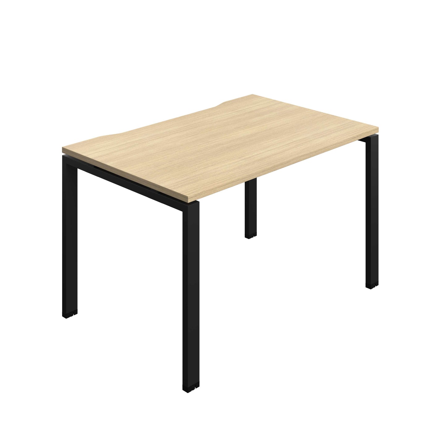 Synergy Bench with Cut Out: 1 Person (FSC) : Goal Post Leg : 1200 | 800 | Nova Oak/Black