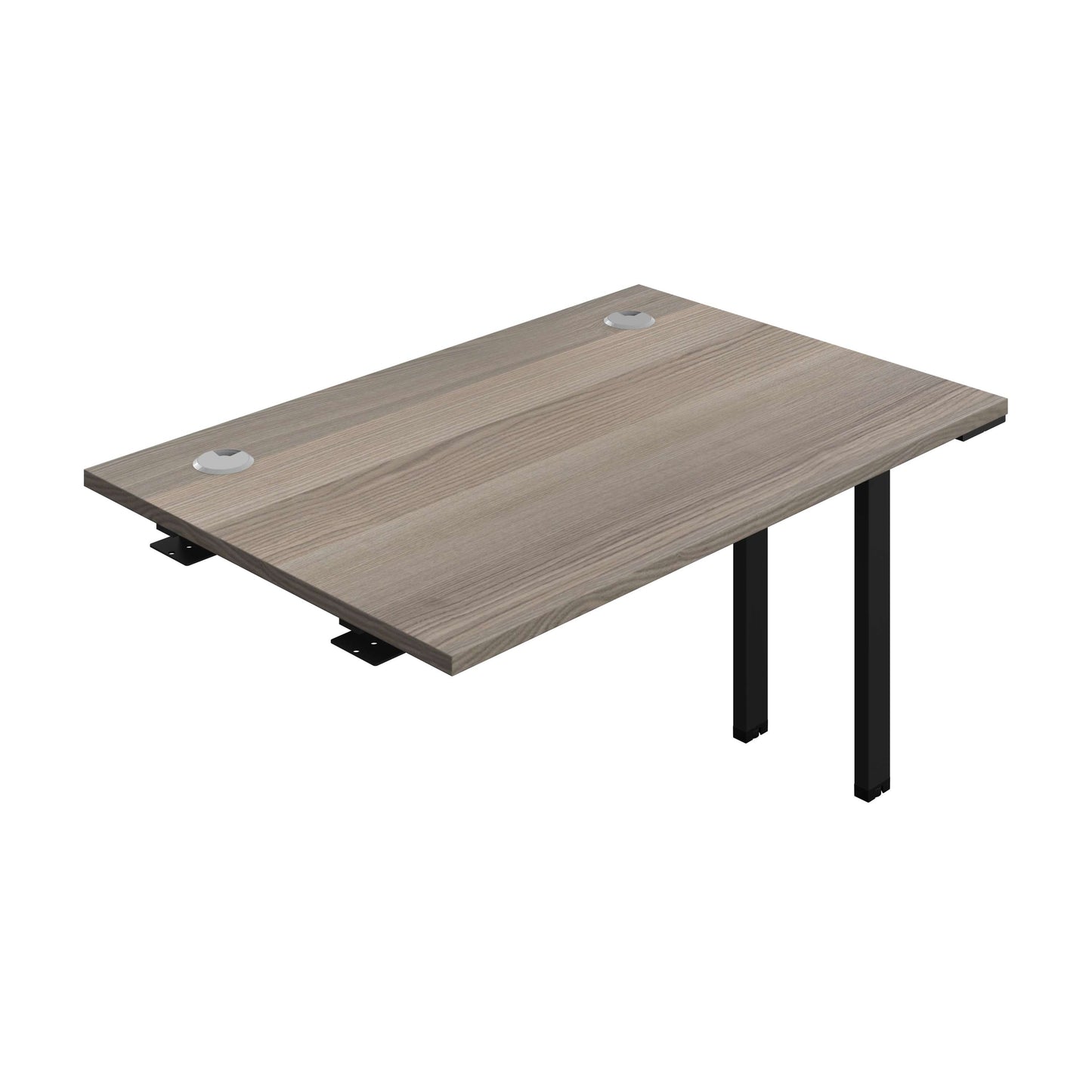 Synergy Bench Extension with Cable Ports: 1 Person (FSC) : 1200 | 800 | Grey Oak/Black