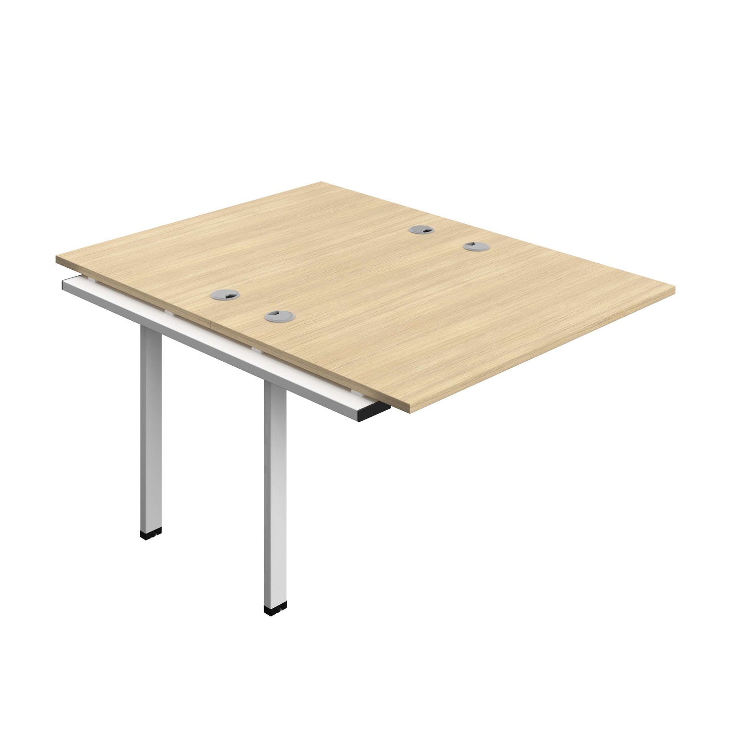 Synergy Bench Extension with Cable Ports: 2 Person (FSC) : 1200 | 800 | Nova Oak/White
