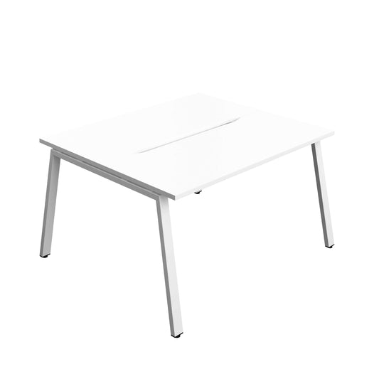 Synergy Bench with Cut Out: 2 Person (FSC) : A-Frame Leg : 1400 | 600 | White/White