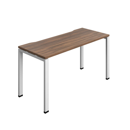 Synergy Bench with Cut Out: 1 Person (FSC) : Goal Post Leg : 1400 | 600 | Dark Walnut/White