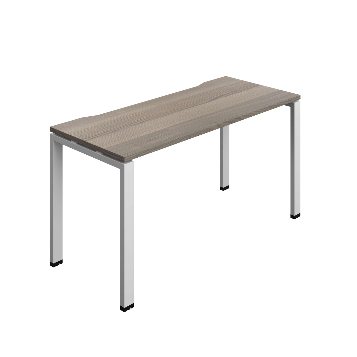 Synergy Bench with Cut Out: 1 Person (FSC) : Goal Post Leg : 1400 | 600 | Grey Oak/Silver