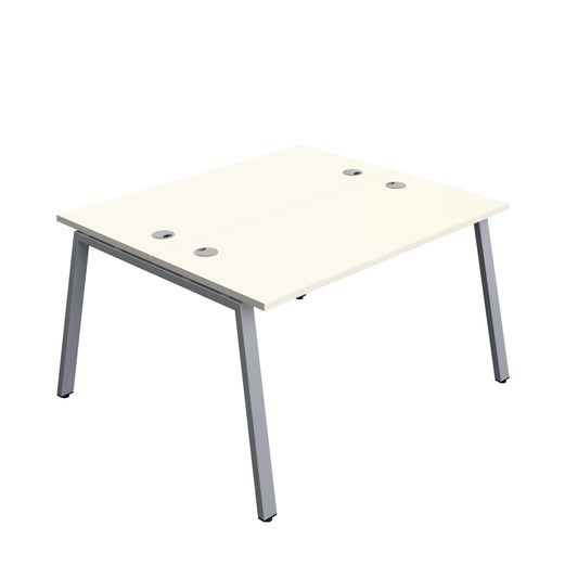 Synergy Bench with Cable Ports: 2 Person (FSC) : A-Frame Leg : 1400 | 600 | White/Silver