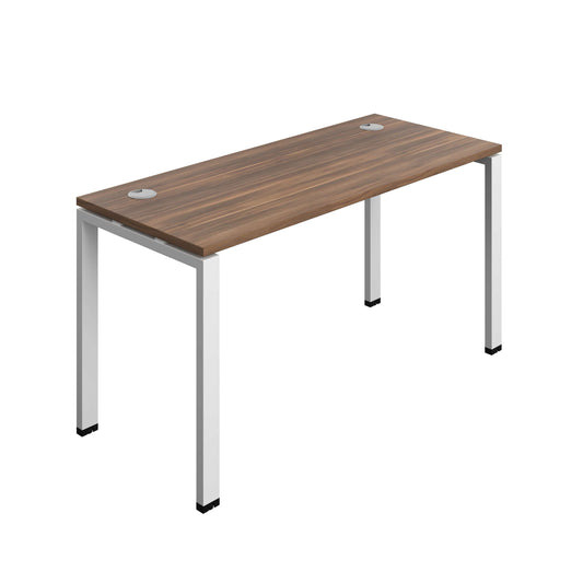Synergy Bench with Cable Ports: 1 Person (FSC) : Goal Post Leg : 1400 | 600 | Dark Walnut/White