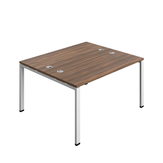 Synergy Bench with Cable Ports: 2 Person (FSC) : Goal Post Leg : 1400 | 600 | Dark Walnut/White