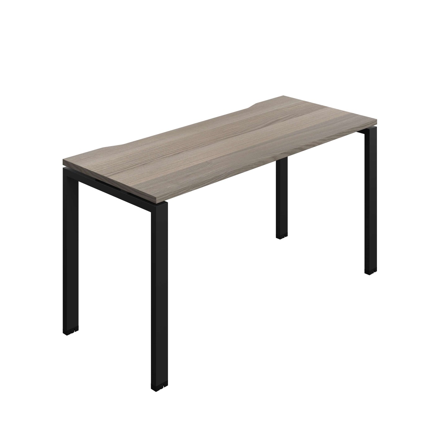 Synergy Bench with Cut Out: 1 Person (FSC) : Goal Post Leg : 1400 | 700 | Grey Oak/Black