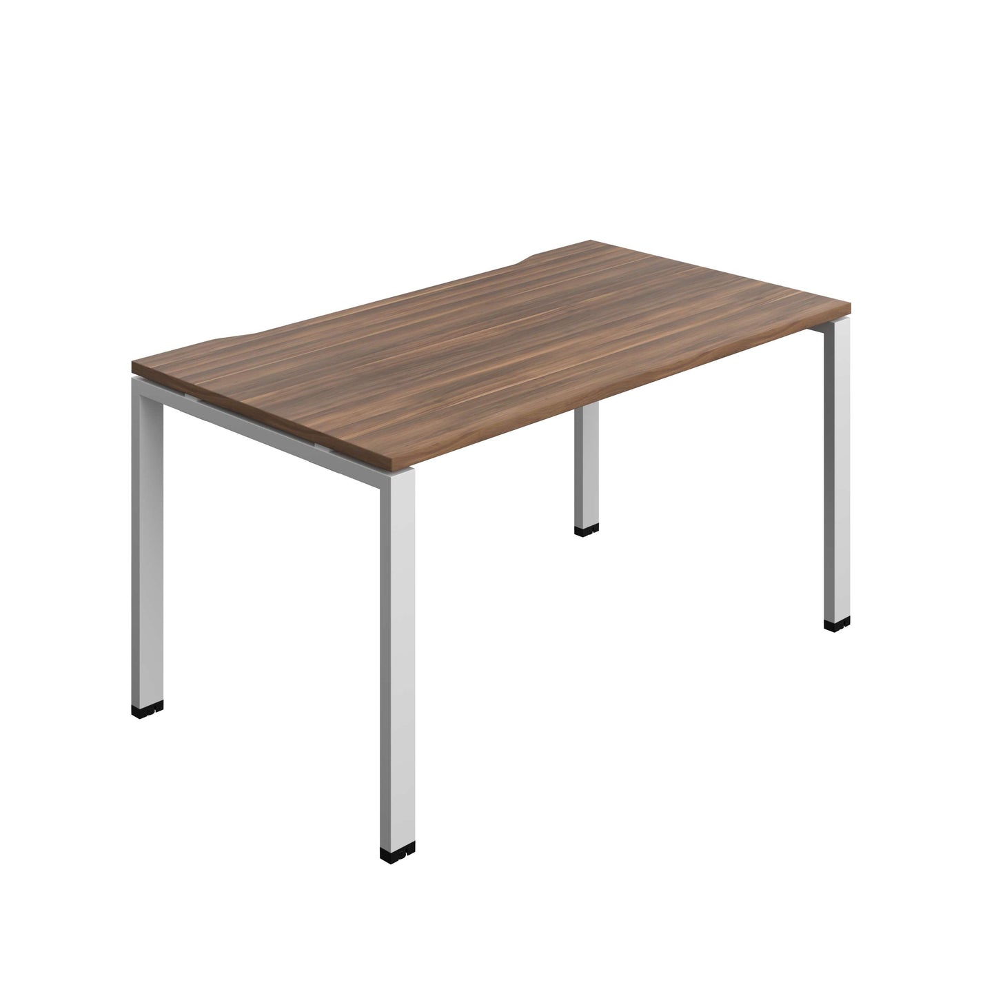 Synergy Bench with Cut Out: 1 Person (FSC) : Goal Post Leg : 1400 | 800 | Dark Walnut/Silver