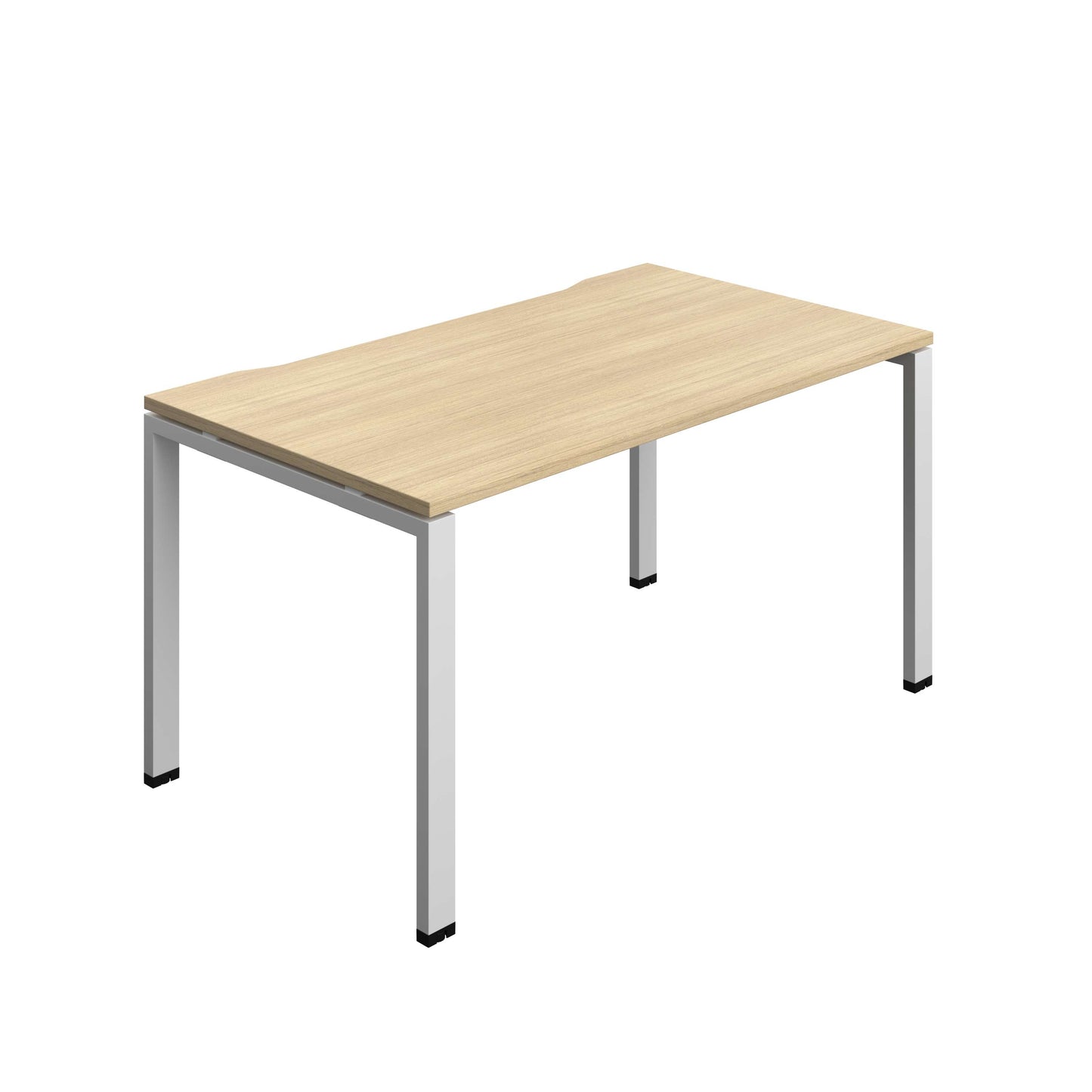 Synergy Bench with Cut Out: 1 Person (FSC) : Goal Post Leg : 1400 | 800 | Nova Oak/Silver