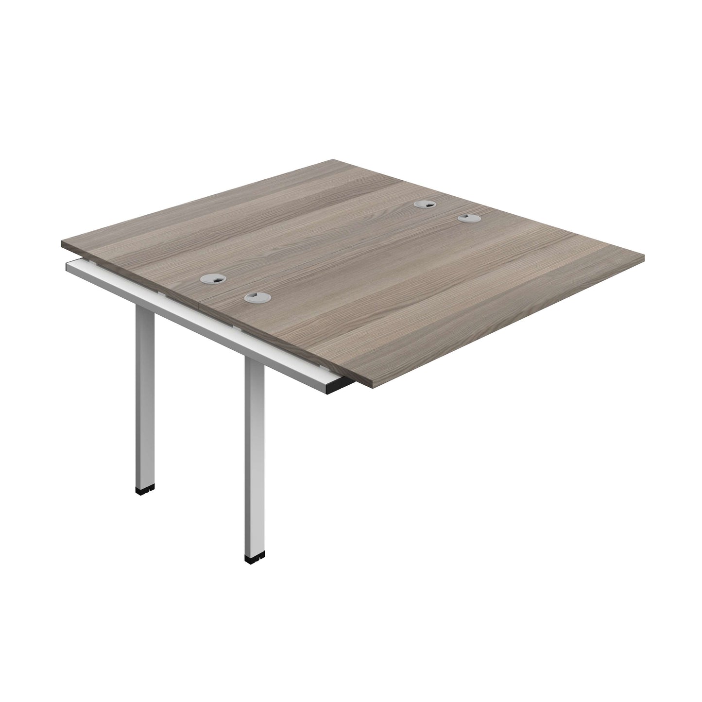 Synergy Bench Extension with Cable Ports: 2 Person (FSC) : 1400 | 800 | Grey Oak/White