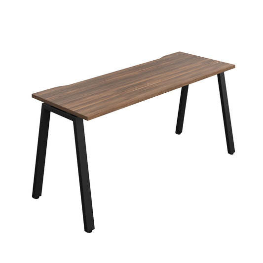 Synergy Bench with Cut Out: 1 Person (FSC) : A-Frame Leg : 1600 | 600 | Dark Walnut/Black
