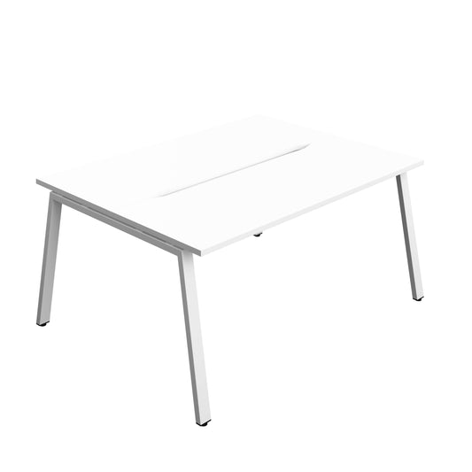 Synergy Bench with Cut Out: 2 Person (FSC) : A-Frame Leg : 1600 | 600 | White/White