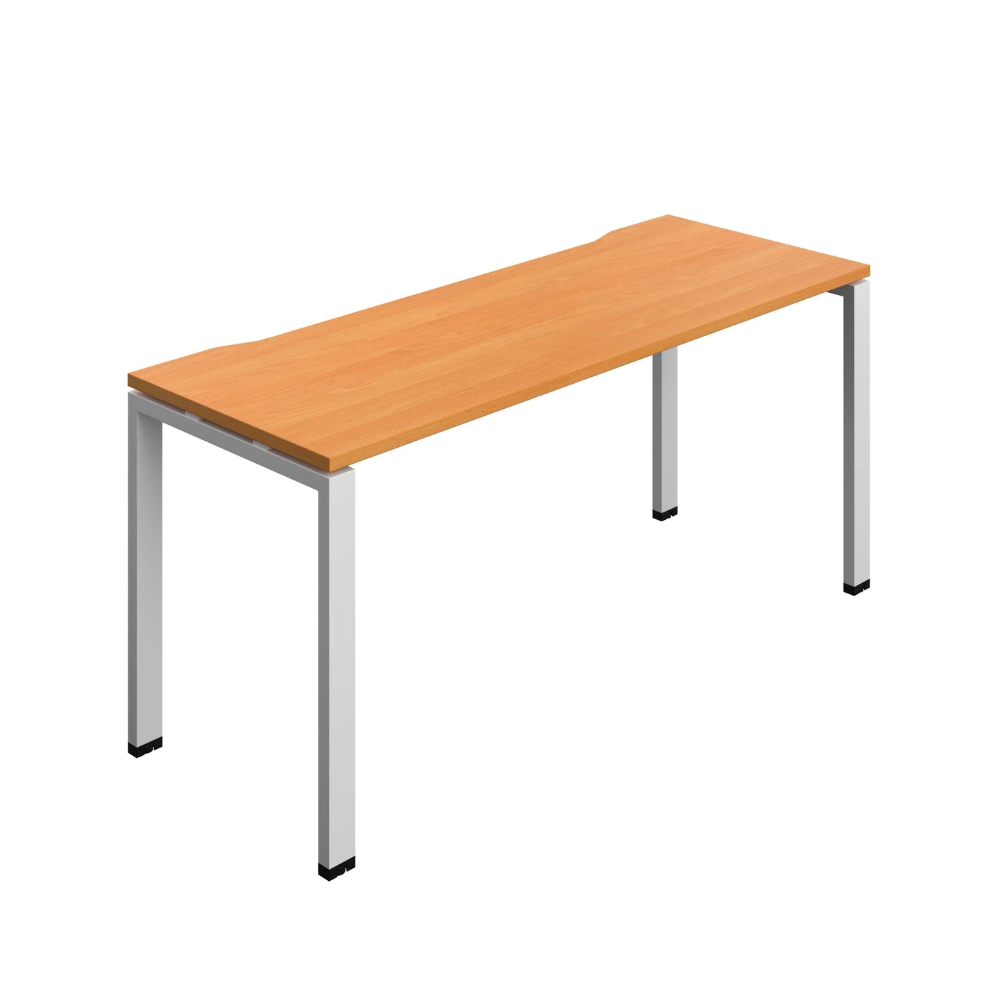Synergy Bench with Cut Out: 1 Person (FSC) : Goal Post Leg : 1600 | 600 | Beech/Silver