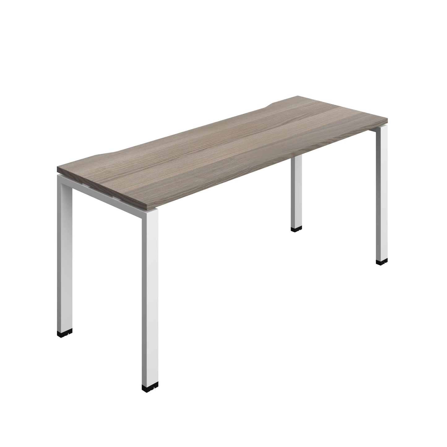 Synergy Bench with Cut Out: 1 Person (FSC) : Goal Post Leg : 1600 | 600 | Grey Oak/White