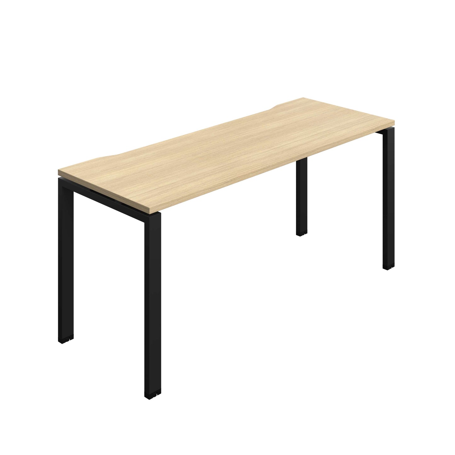 Synergy Bench with Cut Out: 1 Person (FSC) : Goal Post Leg : 1600 | 600 | Nova Oak/Black