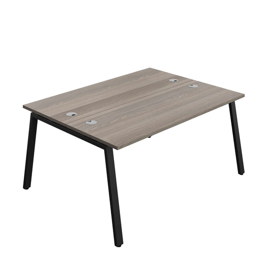 Synergy Bench with Cable Ports: 2 Person (FSC) : A-Frame Leg : 1600 | 600 | Grey Oak/Black