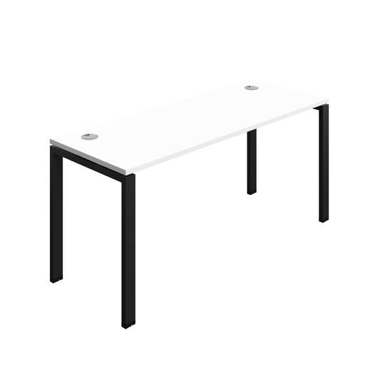 Synergy Bench with Cable Ports: 1 Person (FSC) : Goal Post Leg : 1600 | 600 | White/Black