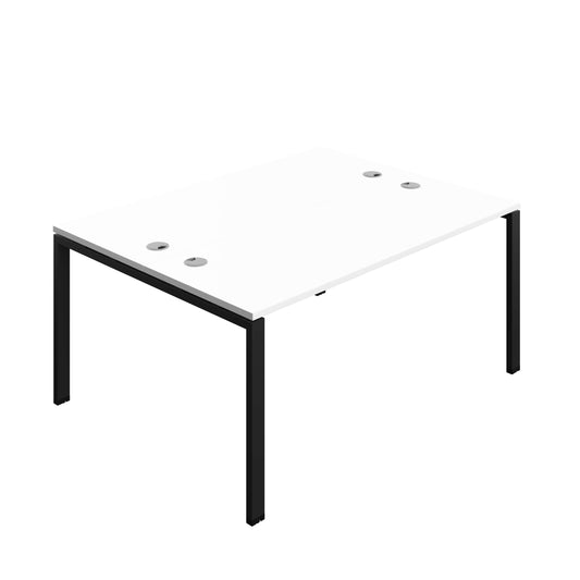 Synergy Bench with Cable Ports: 2 Person (FSC) : Goal Post Leg : 1600 | 600 | White/Black