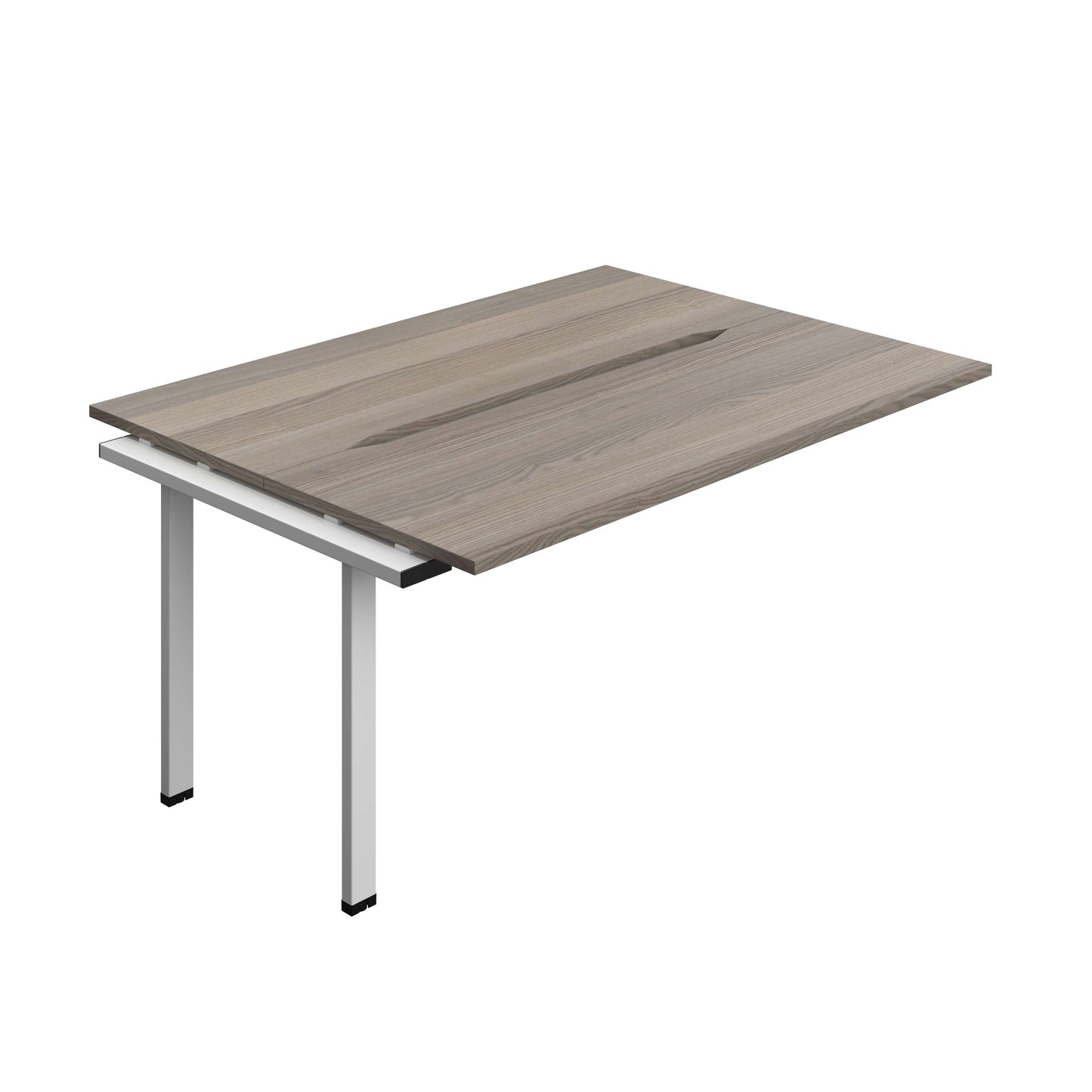 Synergy Bench Extension with Cut Out: 2 Person (FSC) : 1600 | 700 | Grey Oak/Silver