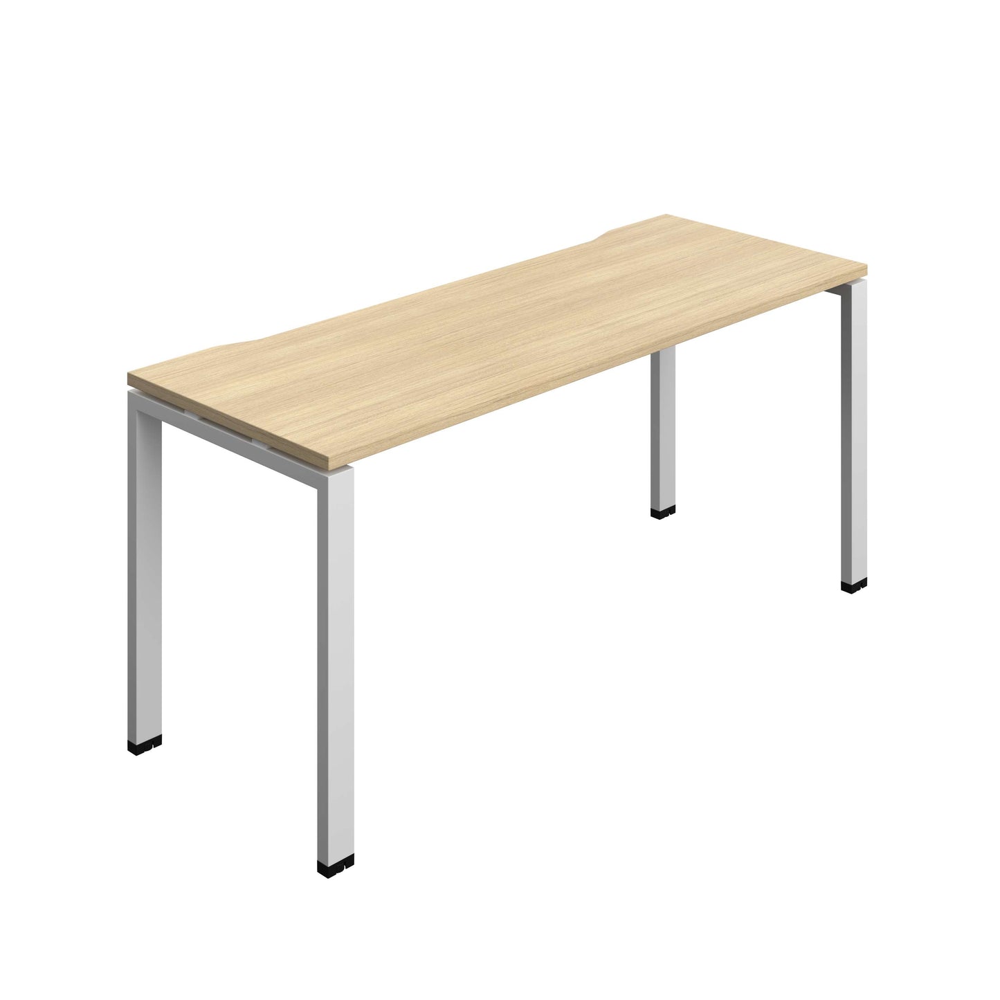 Synergy Bench with Cut Out: 1 Person (FSC) : Goal Post Leg : 1600 | 700 | Nova Oak/Silver