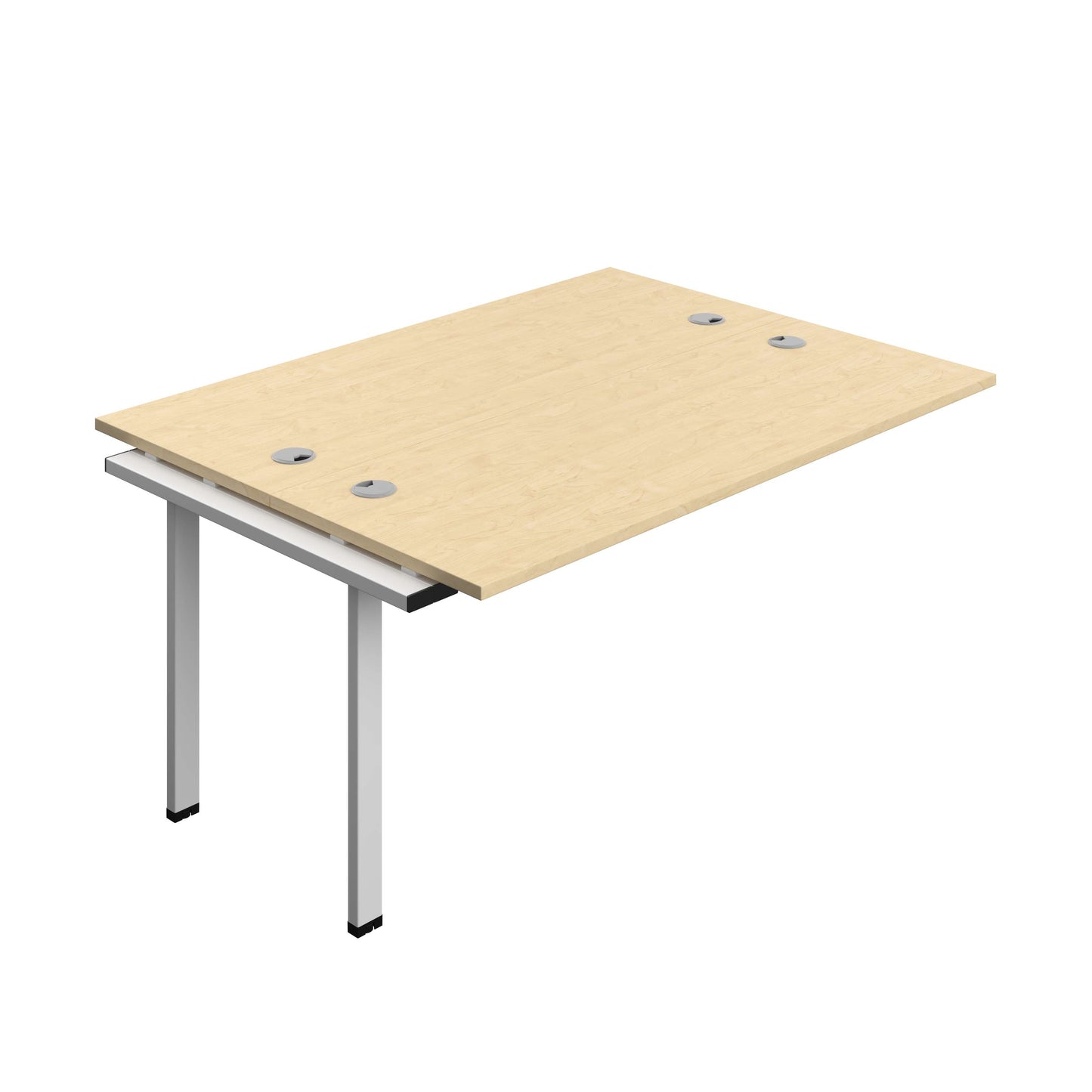 Synergy Bench Extension with Cable Ports: 2 Person (FSC) : 1600 | 700 | Maple/Silver