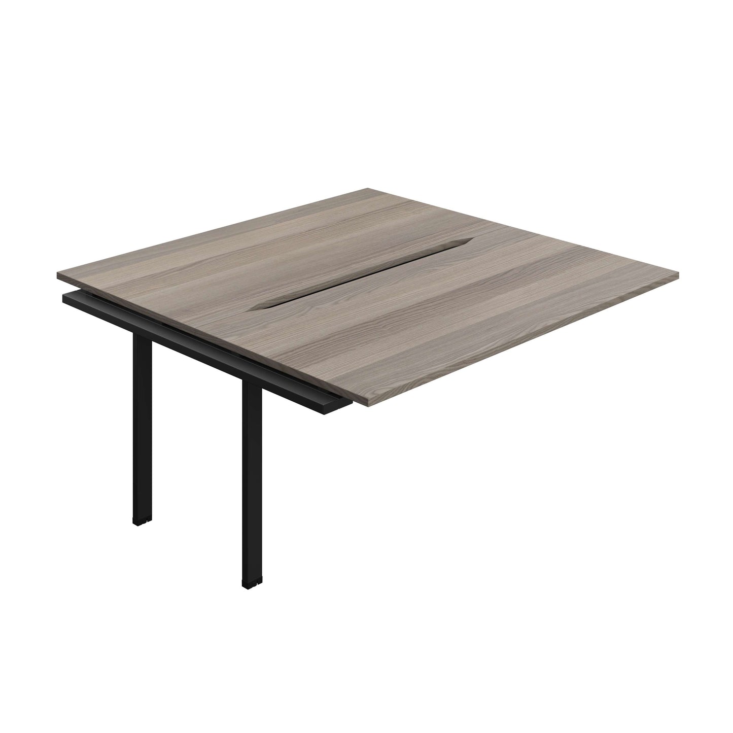 Synergy Bench Extension with Cut Out: 2 Person (FSC) : 1600 | 800 | Grey Oak/Black