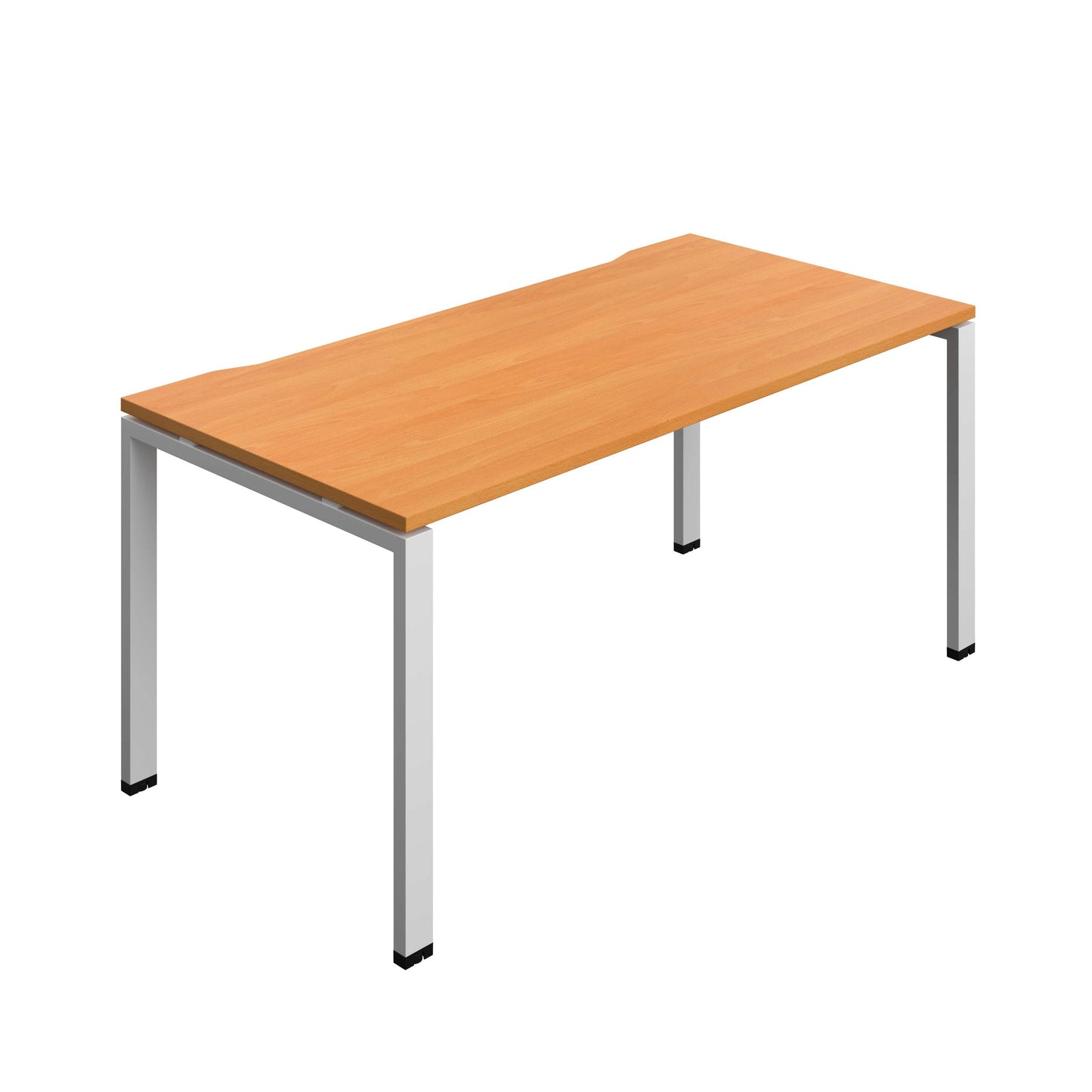 Synergy Bench with Cut Out: 1 Person (FSC) : Goal Post Leg : 1600 | 800 | Beech/Silver