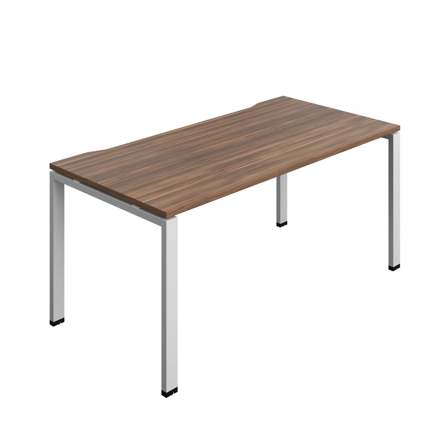 Synergy Bench with Cut Out: 1 Person (FSC) : Goal Post Leg : 1600 | 800 | Dark Walnut/Silver