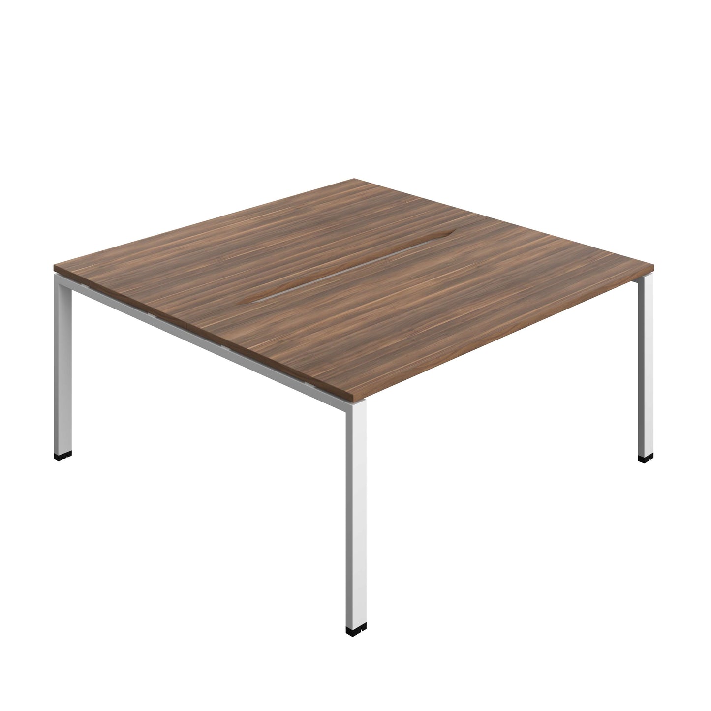 Synergy Bench with Cut Out: 2 Person (FSC) : Goal Post Leg : 1600 | 800 | Dark Walnut/White