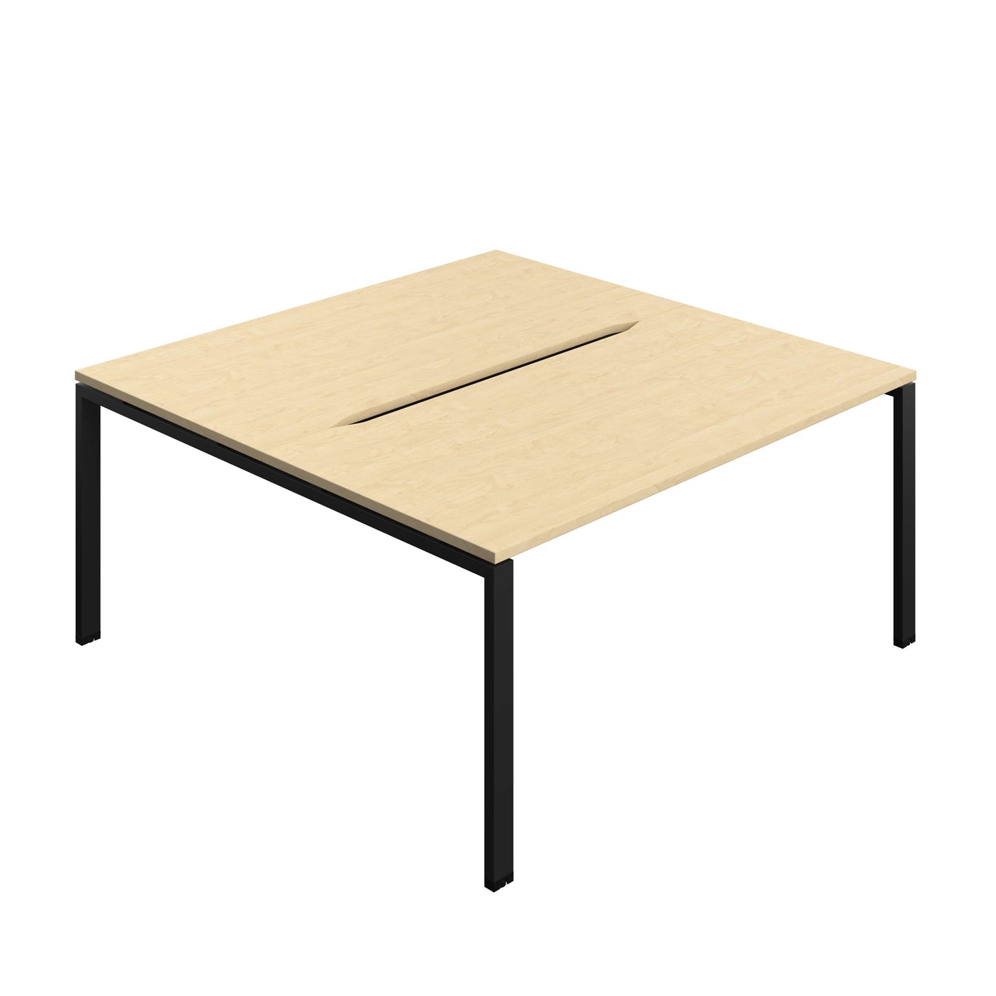 Synergy Bench with Cut Out: 2 Person (FSC) : Goal Post Leg : 1600 | 800 | Maple/Black