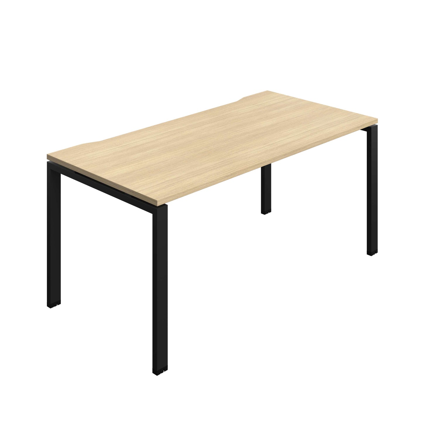 Synergy Bench with Cut Out: 1 Person (FSC) : Goal Post Leg : 1600 | 800 | Nova Oak/Black