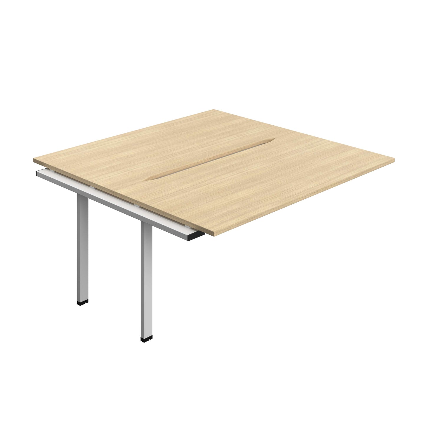 Synergy Bench Extension with Cut Out: 2 Person (FSC) : 1600 | 800 | Nova Oak/Silver